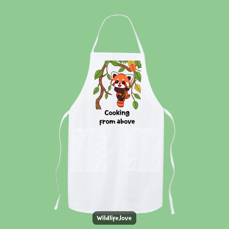 Funny Red Panda Chef Apron - Playful Jungle Climber Kitchen Funny Gift