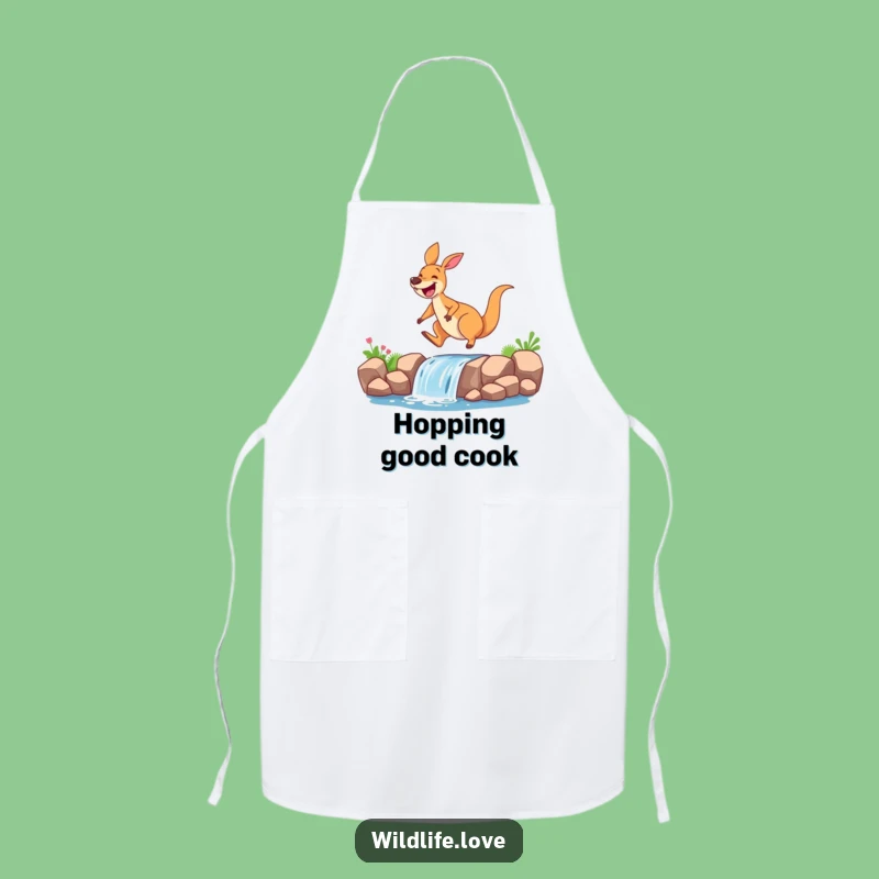Funny Kangaroo Waterfall Apron: Kitchen Humor & Aussie Style, Perfect Humorous Gift!