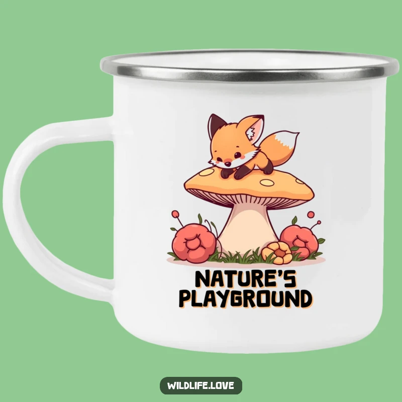 Funny Fox Outdoor Mug - Curious Cub Forest Camp Funny Gift
