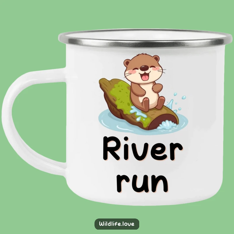 Funny Otter Outdoor Mug - Giggling Splash River Camp Funny Gift