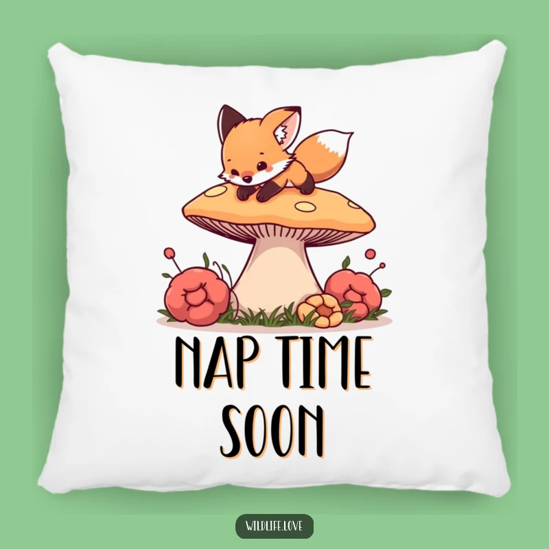 Funny Fox Mushroom Pillow - Cozy Cub Accent Funny Gift