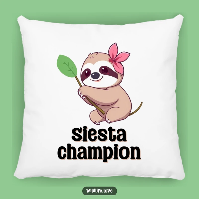 Funny Sloth Flower Pillow: Soft & Cozy Accent, Perfect Humorous Gift for Relaxation!