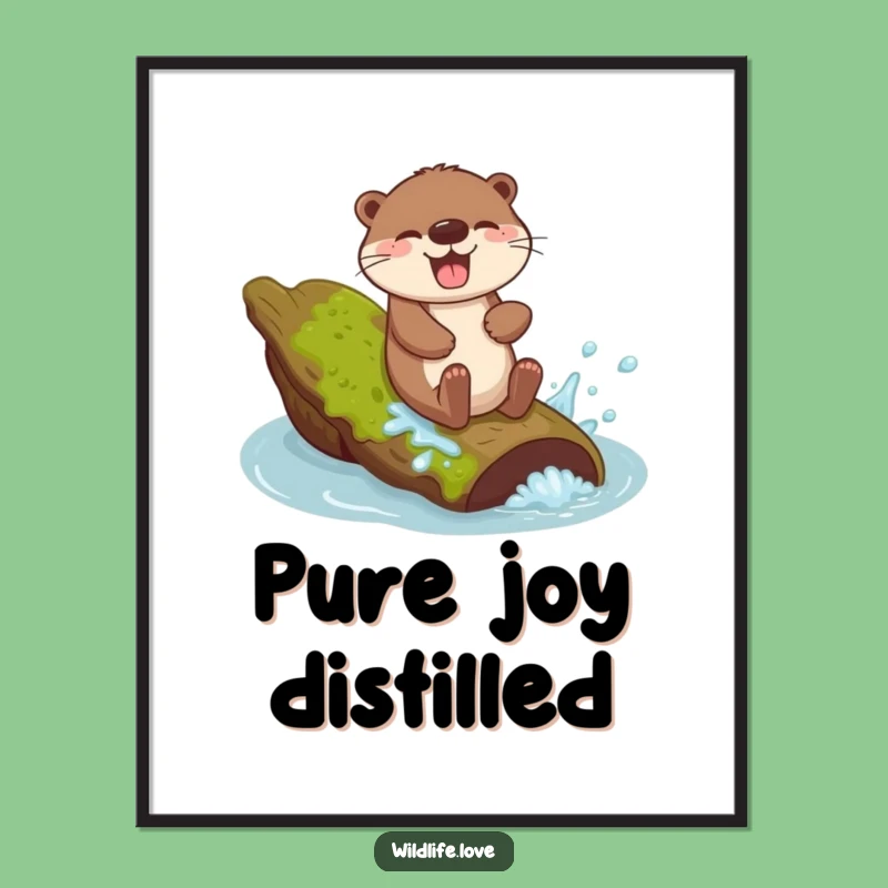Funny Otter Sliding Poster - Joyful Splash Water Art Funny Gift