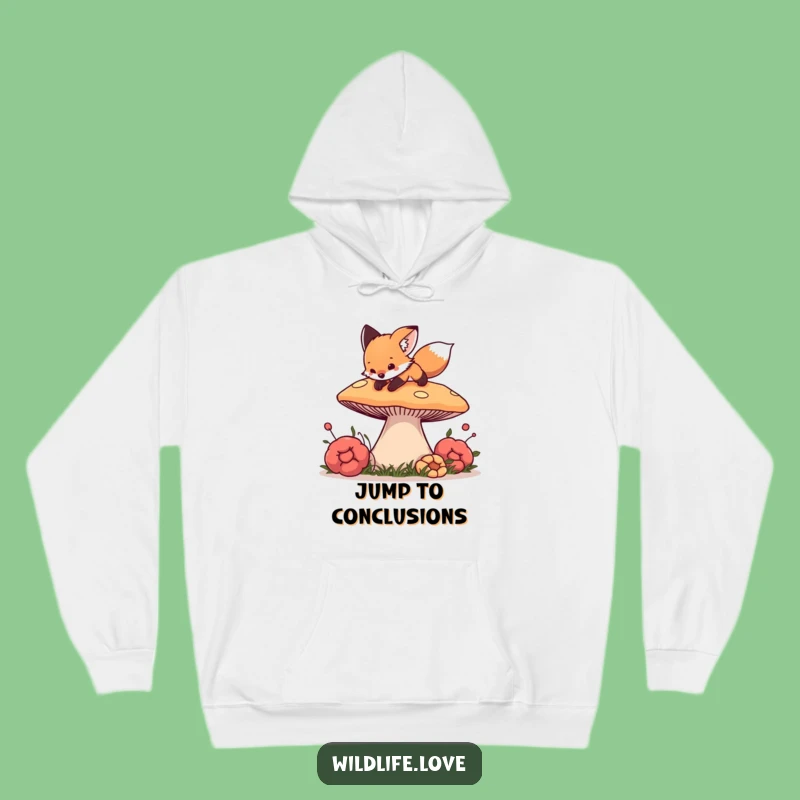 Funny Fox Mushroom Hoodie - Cozy Cub Forest Adventure Funny Gift