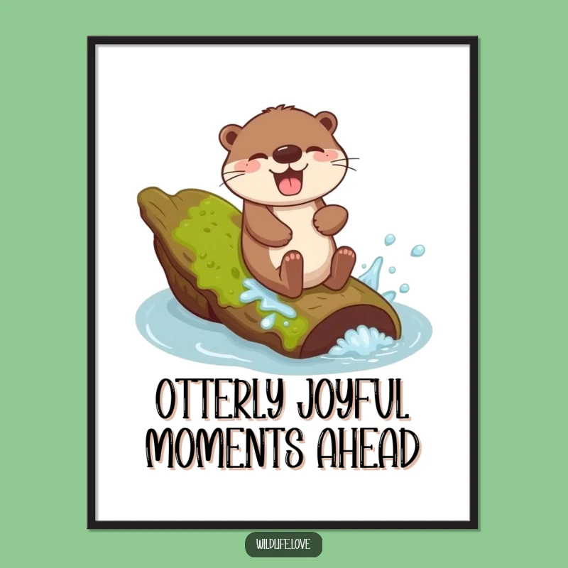 Funny Free Printable Otter Wall Art: Joyful Splash Art - Downloadable Gift!