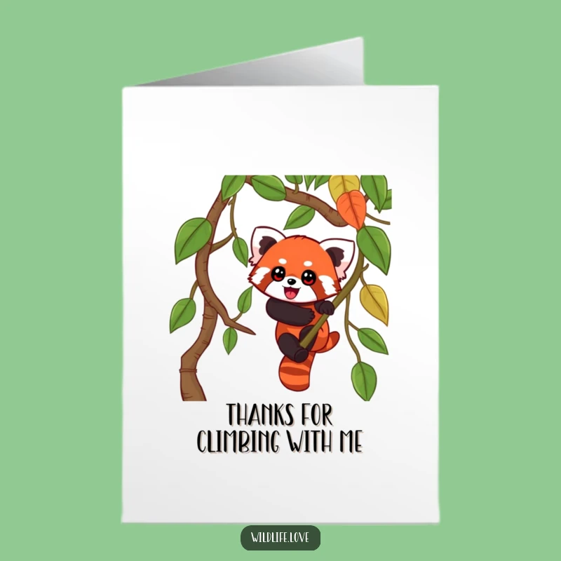 Free Printable Red Panda Thank You Card: Jungle Vine Thanks - Downloadable Gift!