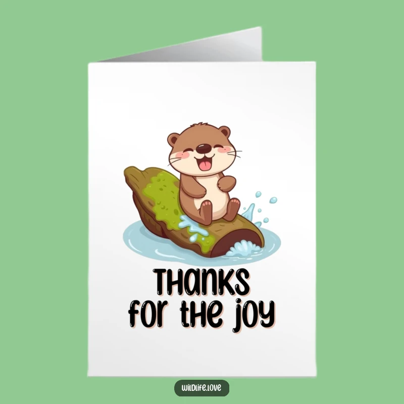 Free Printable Otter Thank You Card: Joyful Splash Thanks - Downloadable Gift!