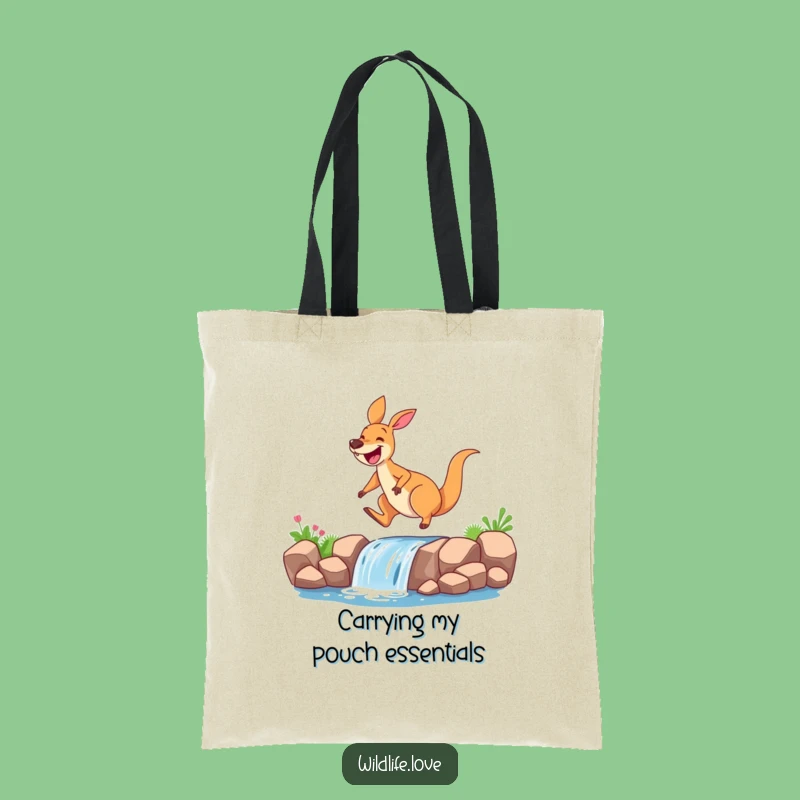 Funny Kangaroo Waterfall Tote Bag: Durable & Hilarious Aussie Carry-all, Perfect Humorous Gift!